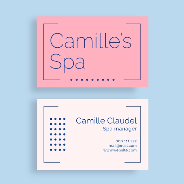 Minimal spa business card