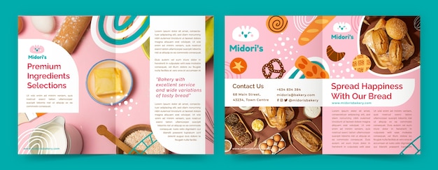 Free vector minimal style bakery shop brochure template