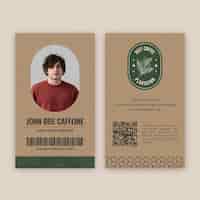 Free vector minimal style coffee plantation id card template