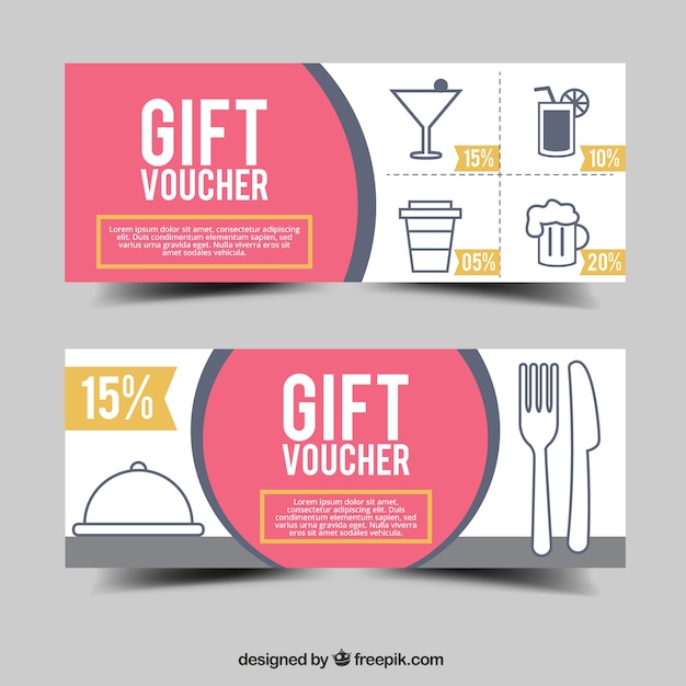 Free vector minimal style gift voucher