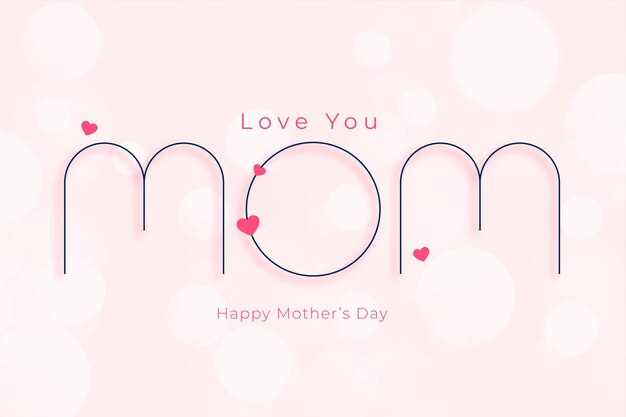 Minimal style mother's day line style card design