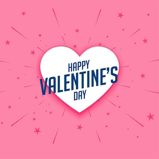 Free vector minimal style valentines day pink greeting card