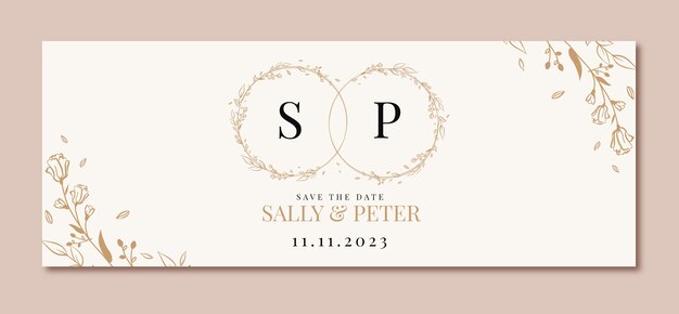 Minimal style wedding facebook cover template