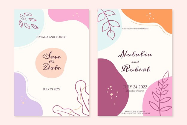 Minimal style wedding invitation template