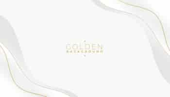 Free vector minimal style white banner with golden wavy stripe