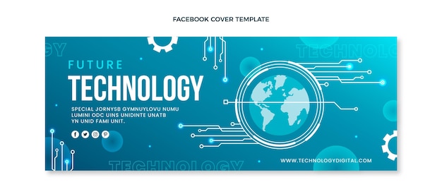 Free vector minimal technology facebook cover