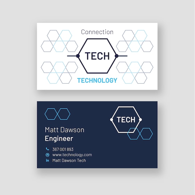 Free vector minimal technology horizontal business card