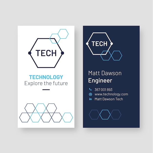 Minimal technology vertical business card