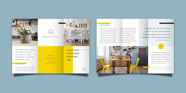 Minimal trifold brochure template concept