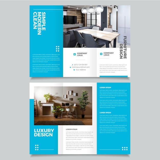 Minimal trifold brochure template with photo