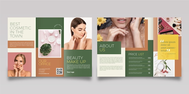 Minimal trifold brochure template with photo