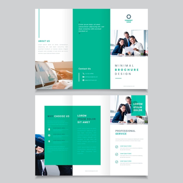 Free vector minimal trifold brochure template