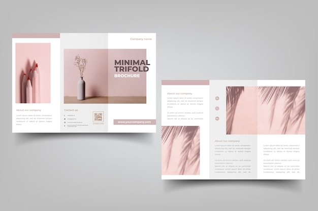 Free vector minimal trifold brochure template