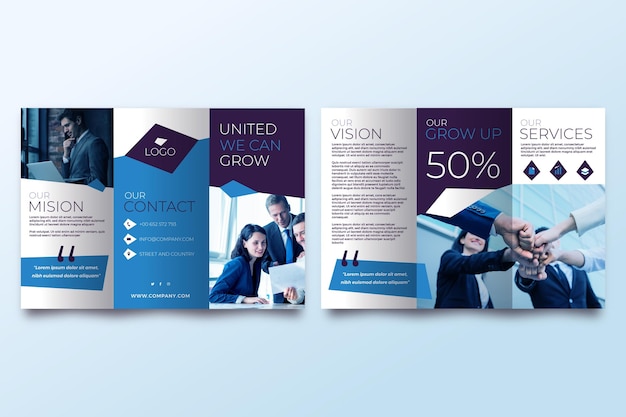 Free vector minimal trifold brochure template