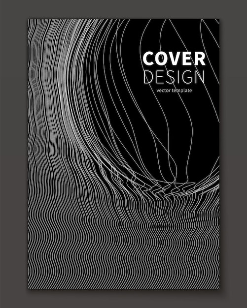 Free vector minimal ultra thin line bubble fluid geometry covers design geometric minimalistic fractal foam cool trendy black abstract backdrop for banner poster flyer etc vector template