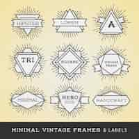 Free vector minimal vintage labels