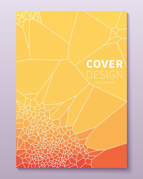 Minimal voronoi covers design geometric glass clusters with gradient color cool trendy abstract backdrop for banne poster flyer etc vector template