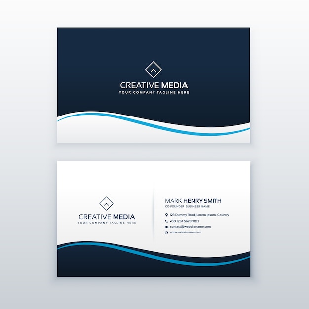 Free vector minimal wavy business card design