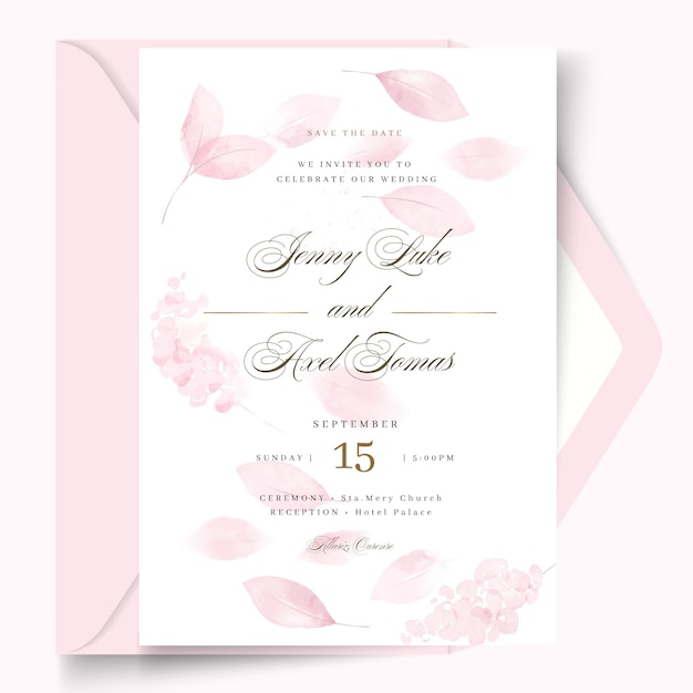 Minimal wedding card design template