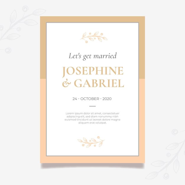 Minimal wedding card template