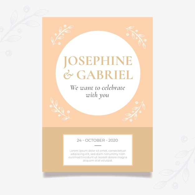 Free vector minimal wedding card template