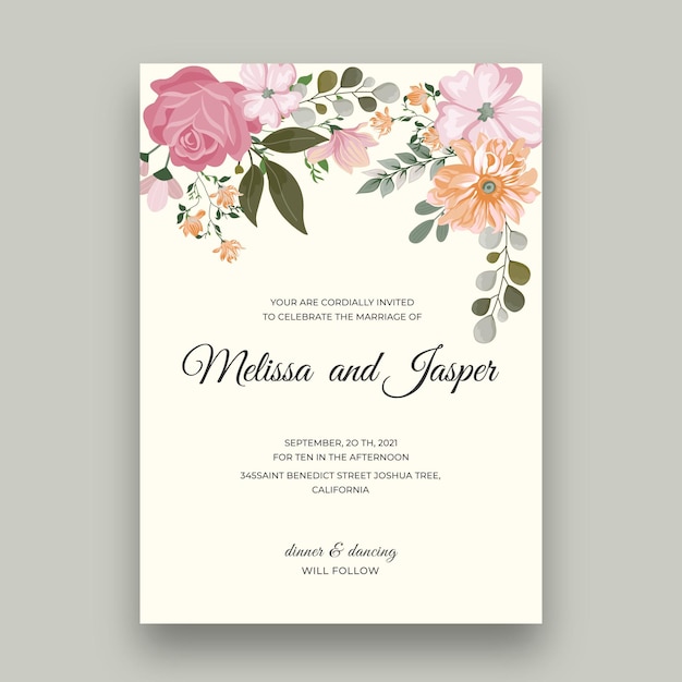 Minimal wedding card template