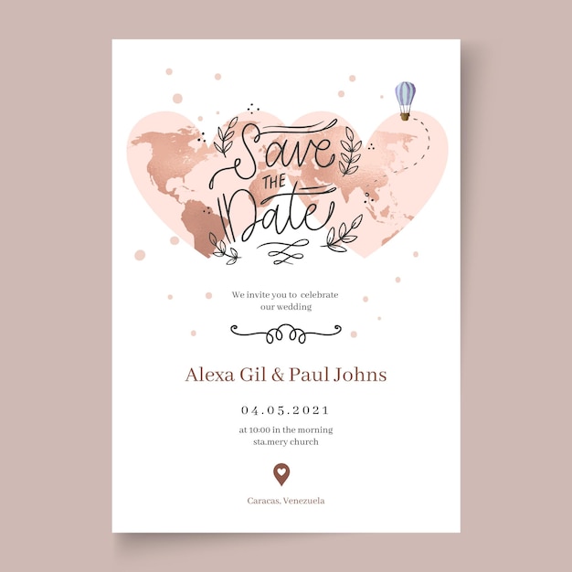 Free vector minimal wedding card template