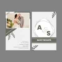 Free vector minimal wedding card template