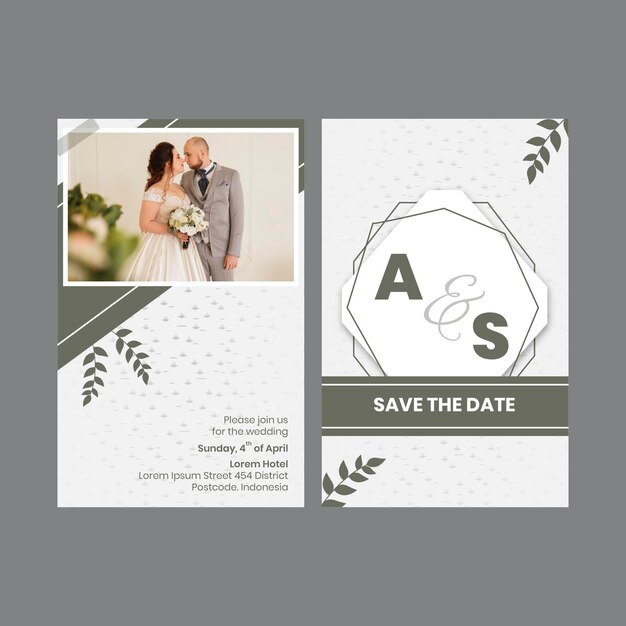 Minimal wedding card template