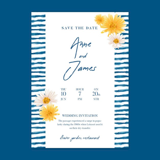 Minimal wedding card template