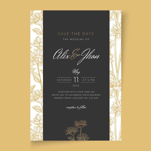 Minimal wedding card template