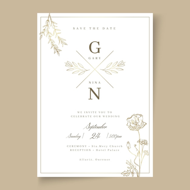 minimal wedding card