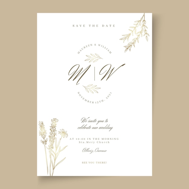 Minimal wedding card