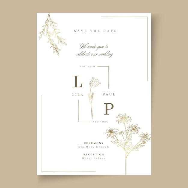 Minimal wedding card