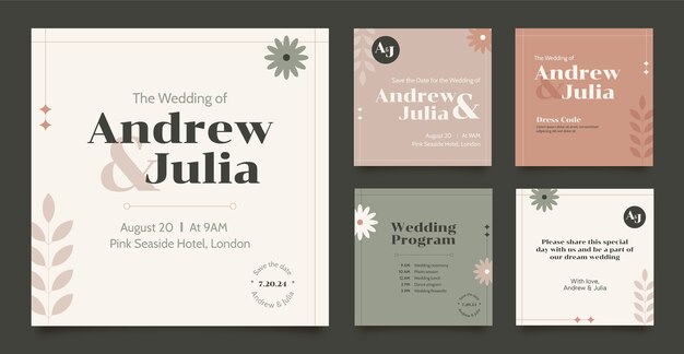 minimal wedding celebration instagram posts