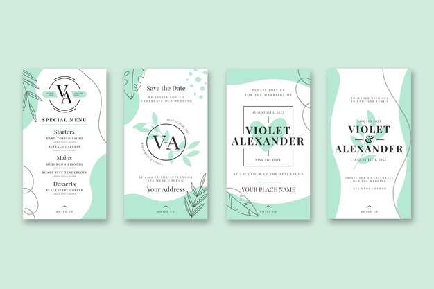 Minimal wedding instagram stories collection