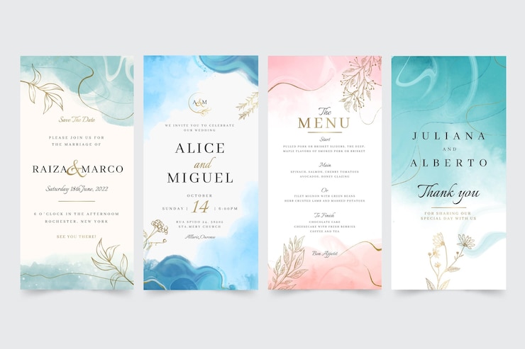 無料Vector 最小限の結婚式のinstagramの物語