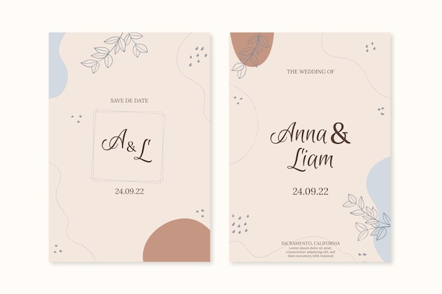 Free vector minimal wedding invitation template