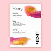 Free vector minimal wedding menu template