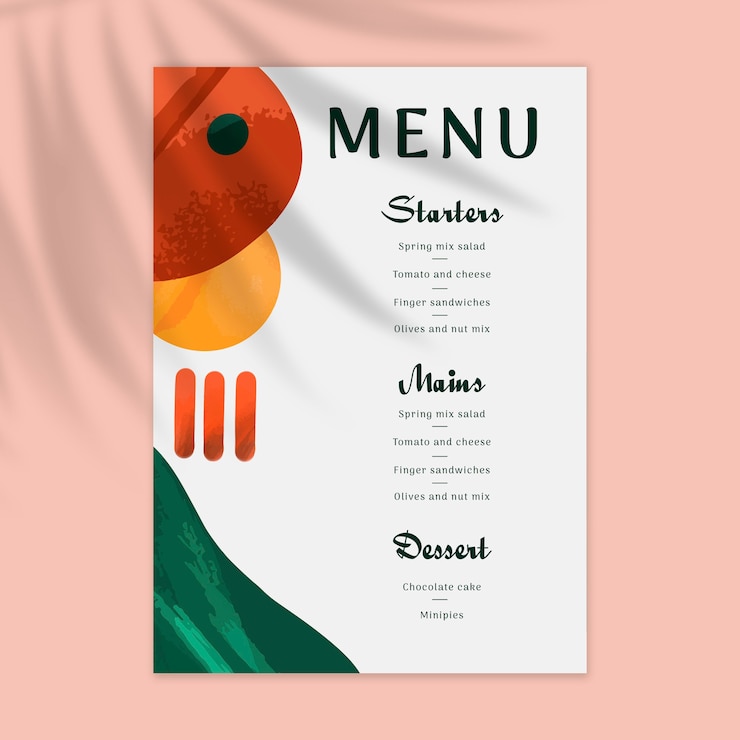 Free Vector minimal wedding menu