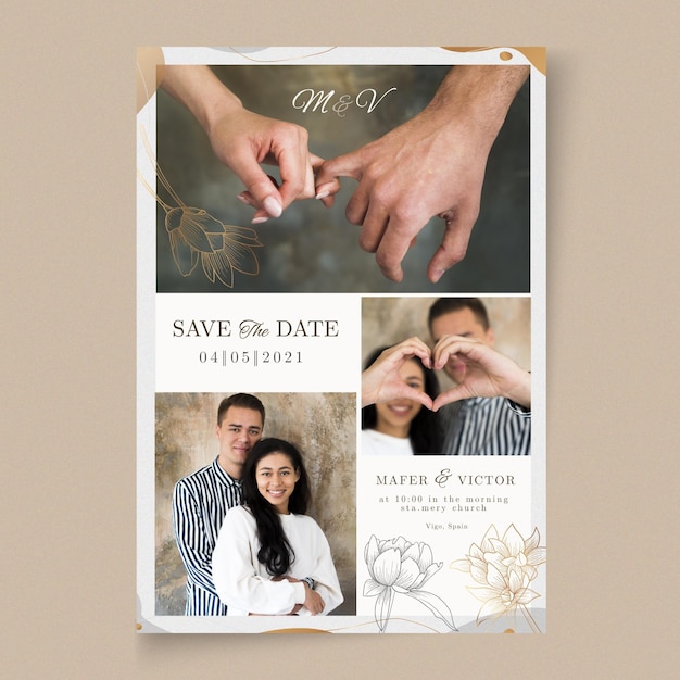 Free vector minimal wedding save the date card