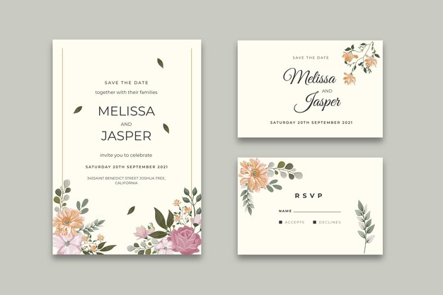 Minimal wedding stationery set