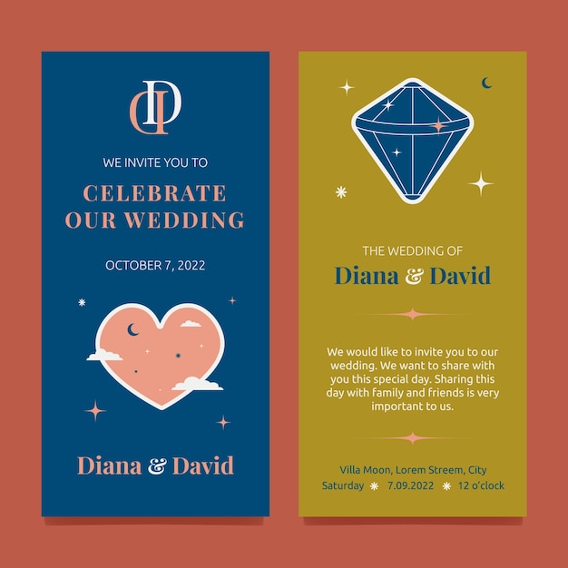 Minimal wedding vertical banner