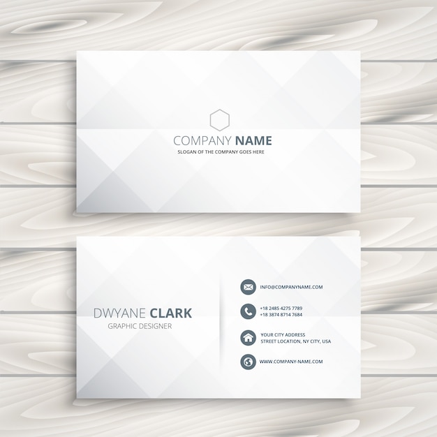 Free vector minimal white business card  template