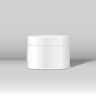 Minimal white cosmetic jar mockup