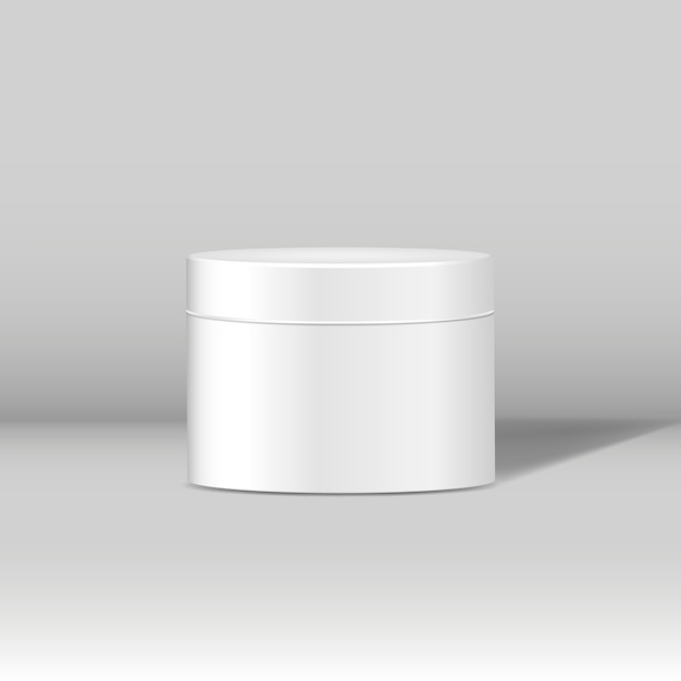 Minimal white cosmetic jar mockup