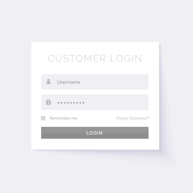 Free vector minimal white login form