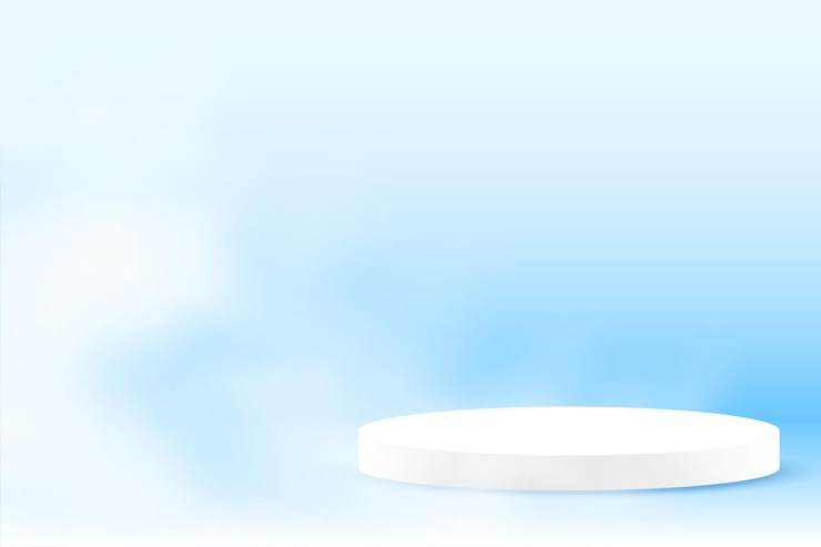 Free Vector minimal white podium platform stand with smoke effect