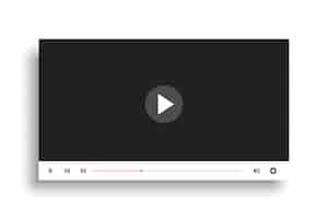 Бесплатное векторное изображение Минимальный белый стиль дизайна шаблона видео плеер