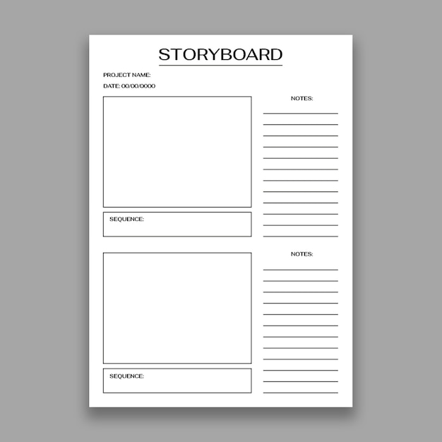 Vettore gratuito storyboard minimalista a 2 pannelli